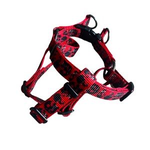 Red Skull Pattern Pet Harness